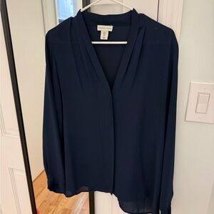 Adrienne Vittadini Women's Navy Blouse